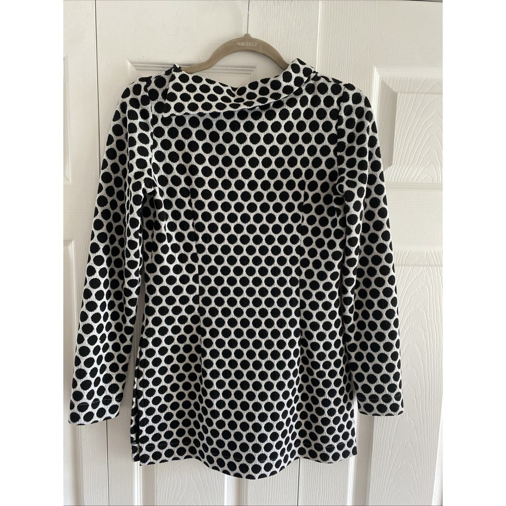 Barbeau Womens Medium Black Polka Dot Top Avant Gard Maximalist